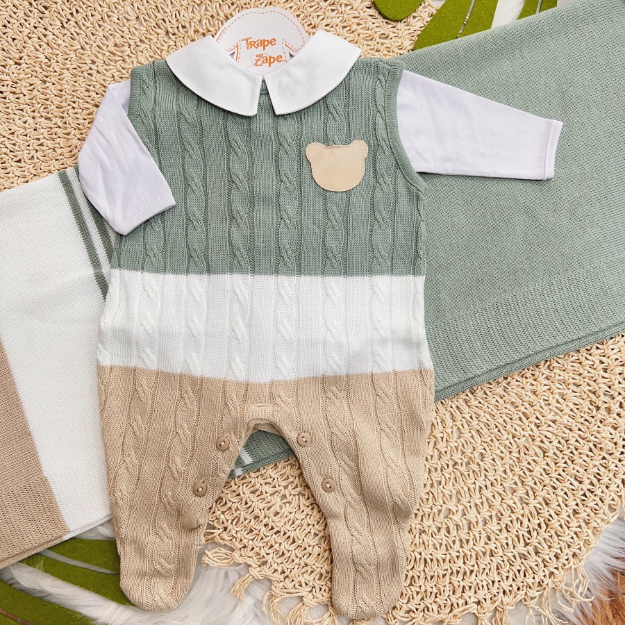  Saída de Maternidade Guilherme - Verde e Bege